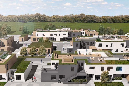 <span class="Bold"><strong>Y.Escape</strong> </span>Auch das lässt sich aus Modulen machen: Yes Architecture aus München haben Wohnungstypologien entworfen, die auf Entwurfsmodulen basieren. Das Stahltragwerk wird mit Sandwichelementen ausgefacht, verputzt oder verkleidet.<br />