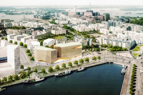 Das Projekt „„Wood City“ befindet sich am West­-hafen, direkt gegenüber des Stadtkerns von Helsinki<br />