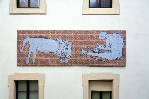 <span class="Bold">Blu, o.T.,Mural 2003, Farbe auf Ziegel</span><span class="Bold"></span><br />