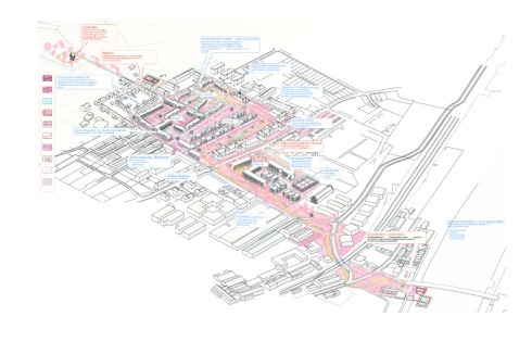 <span class="Bold"><strong>3. Preis</strong></span> Architects Collective erhalten viel Kasernen-Substanz, wollen die Bürger beteiligen und setzen auf prozesshafte Stadtentwicklung<br />