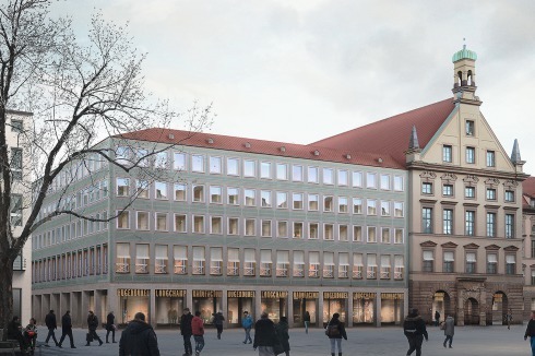 <span class="Bold"><strong>3. Preis</strong></span><strong> </strong>Eine „hervorra­gende Rücksicht auf denkmalpflegerische Belange“ bescheinigte die Jury dem Vorschlag von Caruso St John. Sie vermisste jedoch eine zukunftsorientierte Vision.<br />