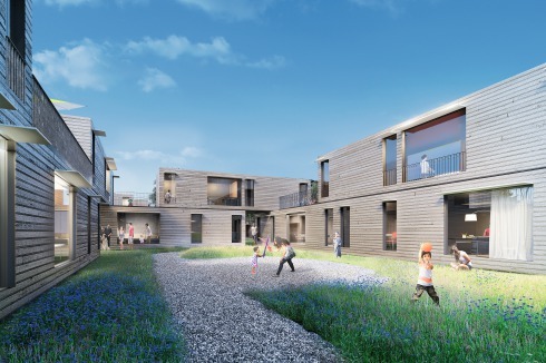 Für die Unterbringung von Flüchtlingen beauftragte die Stadt Winnenden die von Klaus Fischer und Werner Sobek gegründete Firma AH Aktiv-Haus mit dem Bau von 39 Modulen der Serie 700. <br />