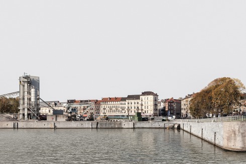 Lokistik- und halbindustrielle Betriebe am Kanal in Brüssel. Die am Rande der Stadt gelegene Industrie muss in die Stadt integriert werden.<br />