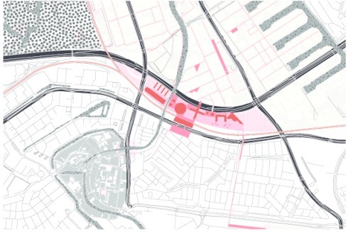 Fast so groß wie die Altstadt: die Baukörper des Crystal Palace, angeordnet in der südholländischen Gemeinde Schiedam<span class="OffWhite"></span><br />