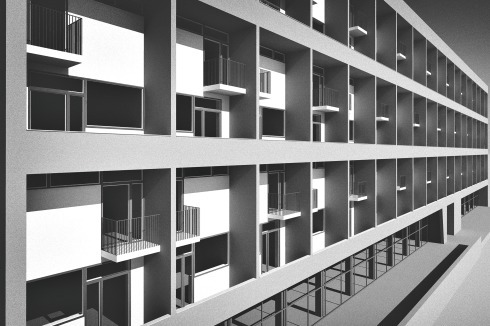 Die Stiftung Jednostka Architektury hat von vernachlässigten Schlüsselbauten der Wrocławer Nachkriegsmoderne „bereinigte“ Idealmodelle bauen lassen, um in der Öffentlichkeit für deren Qualitäten zu werben. Hier das Maisonettenhaus in ­der Kołłątaj-Straße