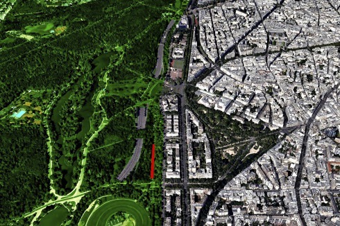 Temporäres Wohnen im Bois de Bologne: Ein langer Riegel zwischen Stadtautobahn und Wohnviertel von Air Architectures<br />