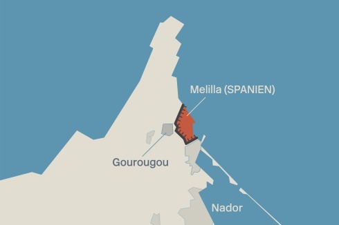 Die spanische Exklave Melilla in Marokko<br />