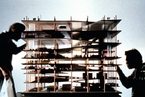 Modell der zwei nicht realisierten Bibliotheken der Universität Jussieu in Paris (1992).<br />