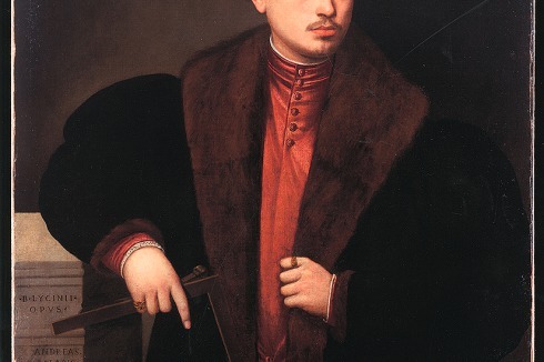 ... Oder wie der junge Mann auf dem Bild von Bernardo Licinio, datiert auf 1541? Authentische Porträts des Renaissance-Baumeisters sind beide Bildnisse nicht.<span class="OffWhite"></span><br />
