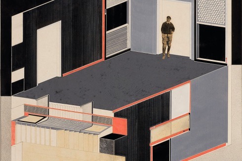 El Lissitzky, Entwurf zum „Kabinett der Abstrakten“ (Blick A/Blick B), 1926, Gouache und Collage auf Karton<br />