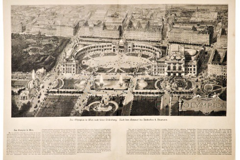Historische Zeitungs-Darstellungen des „Olympion“ zeigen, dass der Freiraum der Eislauffläche auch frü­her schon eine besondere Stelle im Wiener Stadtge­füge gewesen ist.<br />
