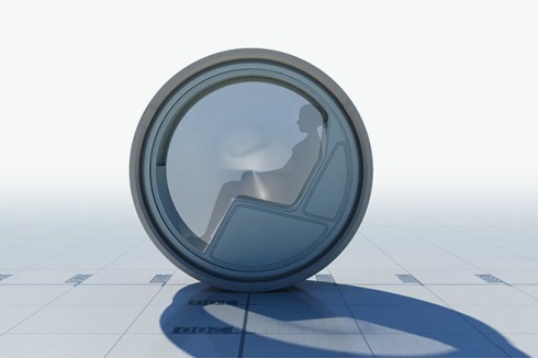 Vermutlich nicht. Aber statt im Auto sitzen wir eines Tages vielleicht in einem „Fly Wheel“, das sich der Architekt Max Schwitalla ausgedacht hat.<br />