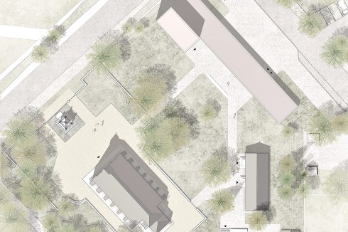 Im Entwurf von Staab Architekten entwickelt sich die Ausstellung entlang einer Rampenanlage.<br />