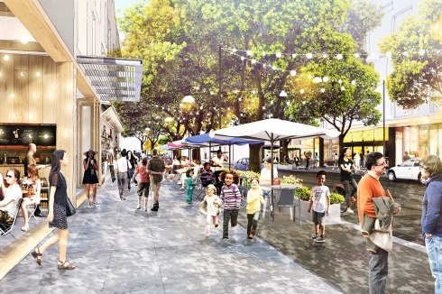 In Laufweite: das Facebook Headquarter von Gehry und der alte Facebook-Campus<br /> <br />
