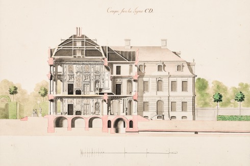 Friedrich August Krubsacius und Umkreis, Neubauplanung für Schloss Thallwitz, 1760er-Jahre (nicht ausgeführt).<br />