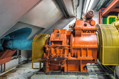 Die Antriebstechnik für das Wasser in der Röhre.<br />
