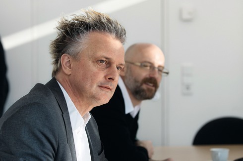 Bauwelt-Chefredakteur ­Boris Schade-Bünsow (links), Bauwelt-Redakteur Jan Friedrich<br />