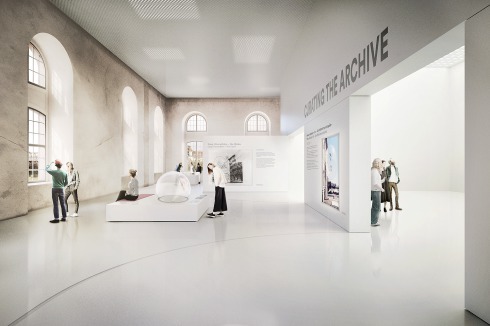 <strong><span class="Bold">3. Preis</span> </strong>Wandel Lorchs Entwurf überzeugt die Jury mit der „hohen räumlichen Differenziertheit“ der of­fenen Ausstellungsflächen und  geschlossenen, für die intensive Archivarbeit geeigneten Bereiche. Auch die Konzentration der Funktions- und Verkehrsflächen in viele kleinere Neben­zonen wurde gelobt, die ein „Maximum an bespielba­rer Fläche im historischen Mantel des Blockhauses“ ergibt.<br />