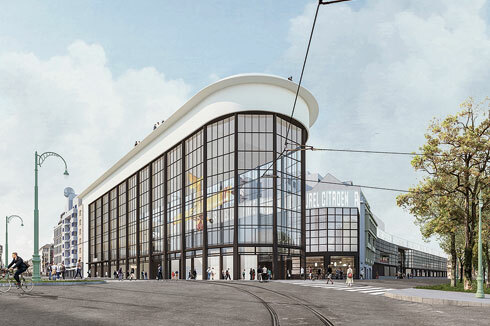 <strong>1. Preis</strong>  Die Autohalle an der Place de l’Yser wird zum offenen Raum für Installationen, Theater und Tanz. Das Dach mit Blick auf Stadt und Kanal dient als Terrasse für Veranstaltungen.<br />