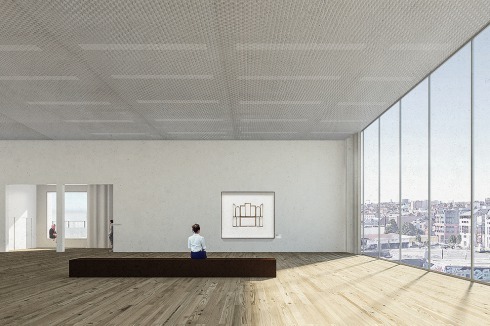 Ein Saal des Ausstellungsblocks mit Blick auf den Kanal.<br />