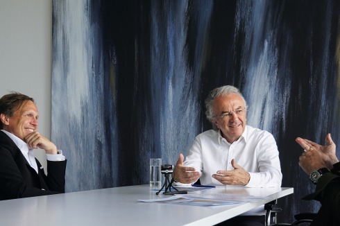 Von links nach rechts: Dirk Hebel, Werner Sobek, Kaye Geipel.<br />