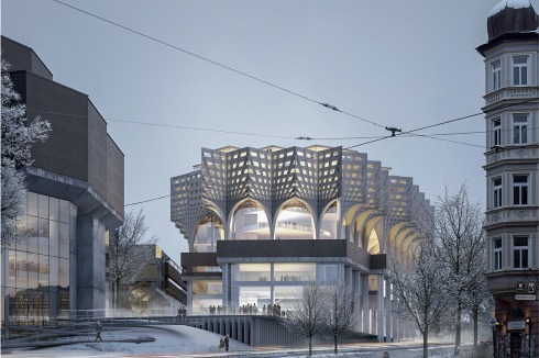 <strong><span class="Bold">Anerkennung</span></strong> Peter Haimerl mit LUDES und Keller Damm Kollegen wollen den Saal der Philarmonie erhalten und als Biblio­theks­saal nutzen.<br />