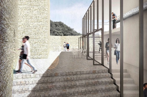 <strong><span class="Bold">4. Preis</span></strong> <a href="http://www.ferdinand-heide.de" target="_blank" >Ferdinand Heide Architekten</a> und das Team von TOPOS sehen im Norden des Torwächterhauses einen weithin sichtbaren Anbau aus Glas für das Restaurant vor.<br />