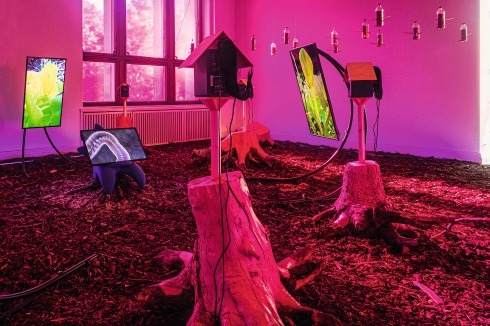 <span class="Bold">Video, Skulptur, Musik, großformatige Installationen, Gedichte und Zeichnungen: Die britische Künstlerin Heather Phillipson arbeitet multimedial. Im Gropius-Bau wird ihre Installation „Mesocosmic Indoor Overture“ gezeigt.Installationsansicht.</span><span class="Bold"></span><br />