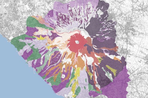 Vesuv: Lavaschichten von verschiedenen historischen Eruptionen<span class="OffWhite"></span><br />
