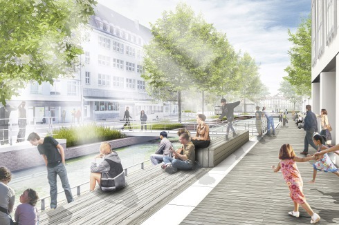 Anstelle einer Straße wurde in diesem Jahr der Kleine Kiel-Kanal freigelegt, der neue Aufenthaltsqualität schafft zwischen Bootshafen und Kleinem Kiel.<br />
