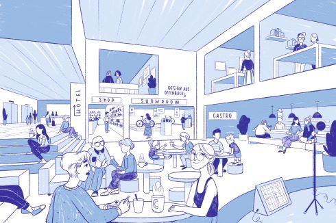 oder das „Made.of Designhaus“, zielen darauf ab, neben dem Handel andere Funktionen in die City zurückzubringen.<br />