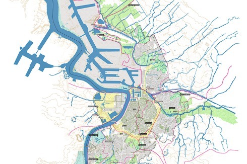 ... die „natürliche Wasserstadt“, basierend auf der Topografie, sind im ...<br />