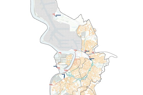 Die „künstliche Wasserstadt“, bestehend aus Pumpen, Kanalisation und Kläranlagen<br />
