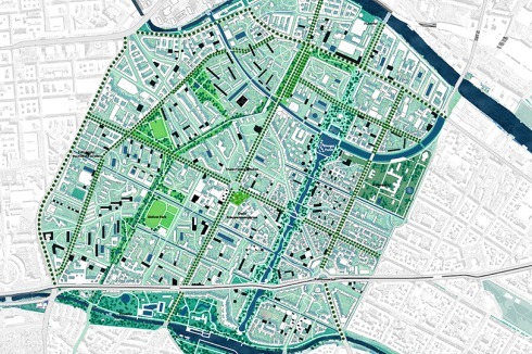 Vernetzung der Wasserwege in der Region, darunter der Teilbereich Kreuzberg<br />