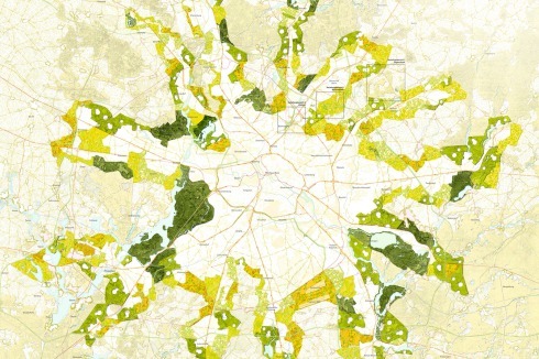 <strong><span class="Bold">2. Preis</span></strong> „Stadtlandschaft Brandenburg-Berlin 2070 – Kontur einer Übergangs­gesellschaft“ von Kopperroth, SMAQ und Alex Wall mit Stefan Tischer<br />