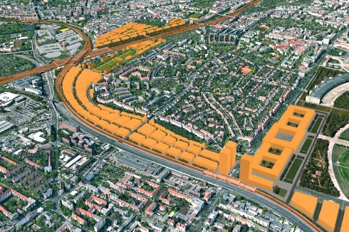 <strong>1. Preis</strong> Vorschlag für die künftige Bebauung entlang der Stadtautobahn ...<br />