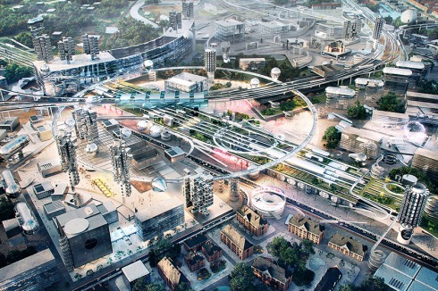 <span class="Bold"></span> Historisch bedeutsame Versatzstücke kombiniert der Architekt mit multifunktionalen Neubauten.<br />