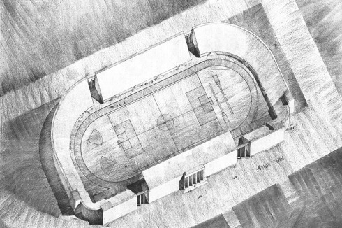 Gipsmodell des ersten Entwurfs von 1929 in der Architektursprache Italiens der damaligen Zeit<br />