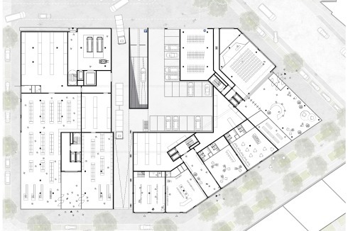 Erdgeschoss nach blauraum Architekten und rabe Landschaften<br /><br />