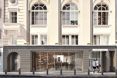 <span class="Bold"><strong>Teilnehmer</strong> Pierre Hebbelinck </span>entwarf einen sehr aus den Gegebenheiten und der Geschichte entwickelten Bau mit guten Wegebeziehungen. Der Aufwand, die alte Fassade als „Paravent“ lösgelöst einen Meter vor den Neubau zu stellen, erklärt sich für die Jury nicht.<br />