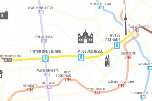 Verlauf der neuen U-Bahn­linie<br />