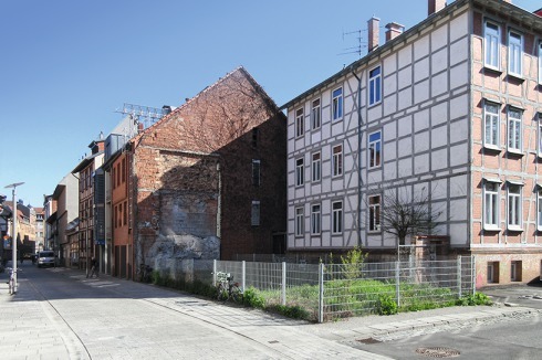 Das Eckgrundstück des aufgegebenen Projekts von Peter Zumthor.<br />