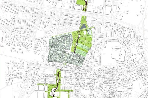 Rund vier Kilometer lang ist der Augsburger Westpark, von Kriegshaber im Norden über den Westfriedhof bis zur Wertach-Aue im Süden.<br />