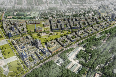 Das klimaneutrale Schu­macher Quartier mit über 5000 Wohnungen wird zum Teil in Holzbauweise auf dem ehemaligen Gelände des Flughafens Tegel entstehen.<br />