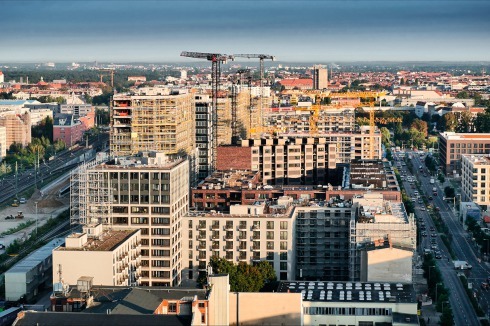 September 2021: Blick über das Quartier Heidestraße in Richtung Nordwesten ...<br />