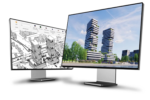 Links CAD, rechts Enscape<br />