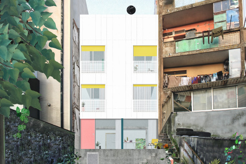 Collage der Gartenfassade.<br />