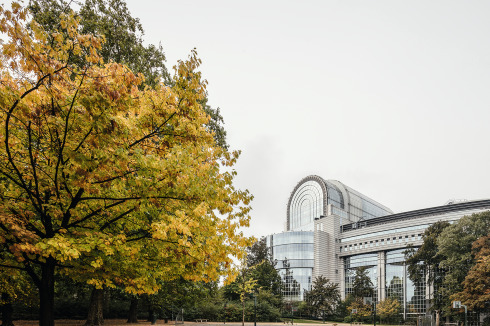 Blick auf die Rückfront zum Parc Léopold<br />