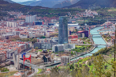 Blick über das heutige Stadtzentrum in Richtung Norden.<br />