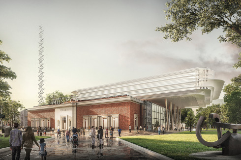 Entwurf zur geplanten Erweiterung des städtischen Museums of Fine Arts durch Foster + Partners.<br />